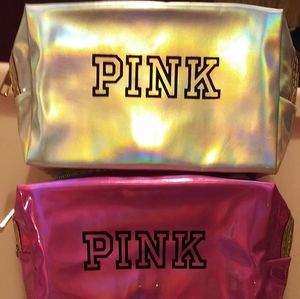 Pink/VS Brand Holographic Beauty Bag